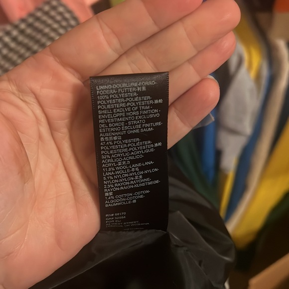 WOMENS URBAN OUTFITTERS HOUNDSTOOTH LONG PEACOAT SIZE XS AND SMALL - Picture 7 of 8